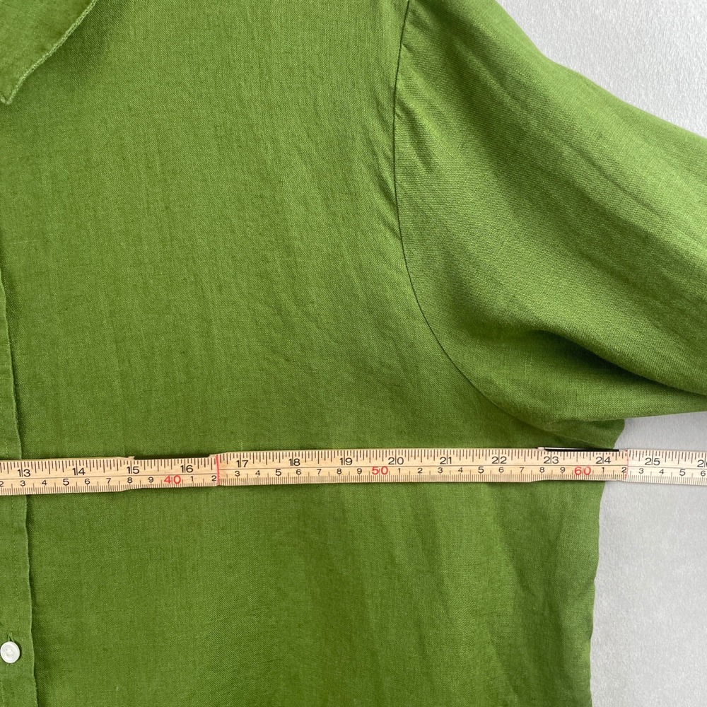 Banana Republic Womens XL Green 100% Linen LS Perfect Shirt Button Down Earthy - Picture 7 of 8